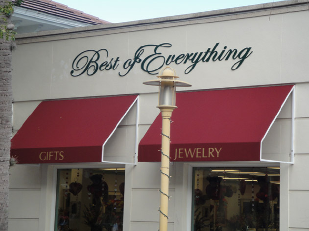 Photo of awnings outside our Naples Fifth Ave location