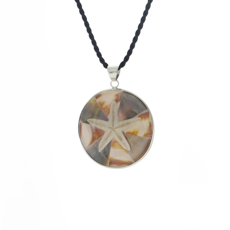 A photo of the Starfish over White and Tan Shell Pendant product