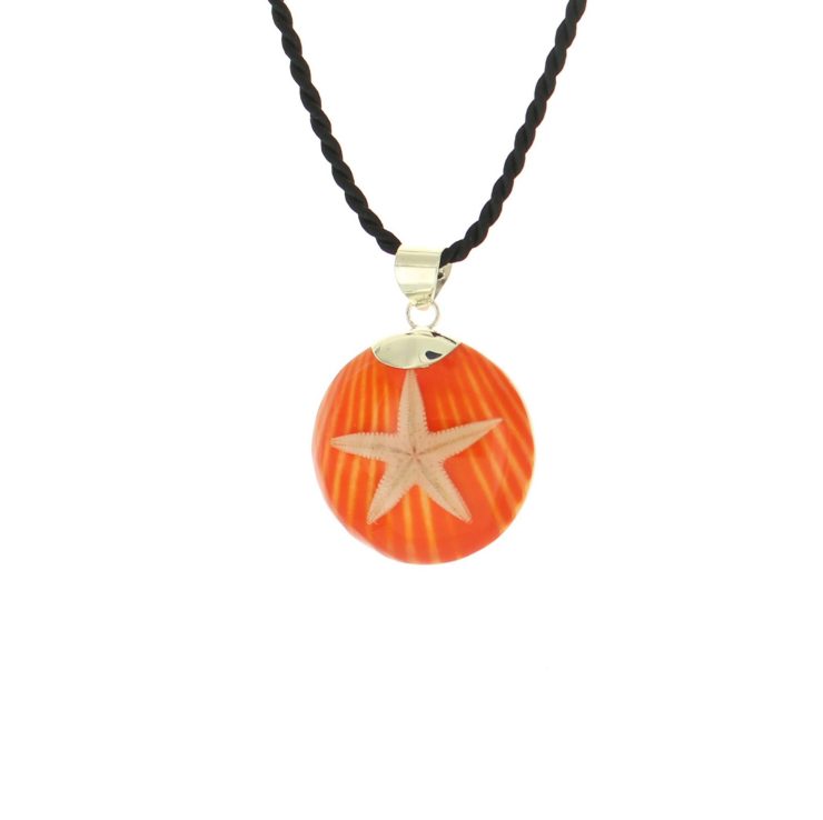 A photo of the Starfish over White and Tan Shell Pendant product