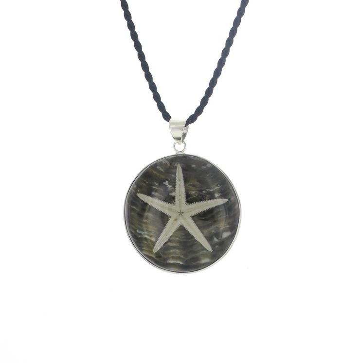 A photo of the Starfish over White and Tan Shell Pendant product