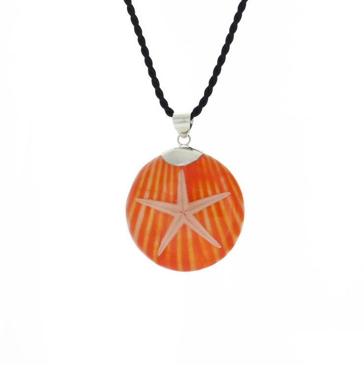 A photo of the Starfish over White and Tan Shell Pendant product