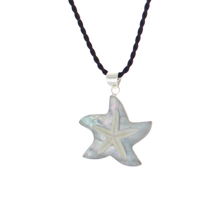 A photo of the Starfish over White and Tan Shell Pendant product