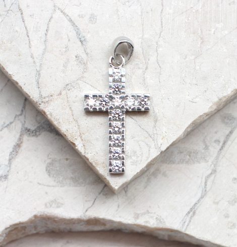 A photo of the CZ Sterling Silver Cross Pendant product