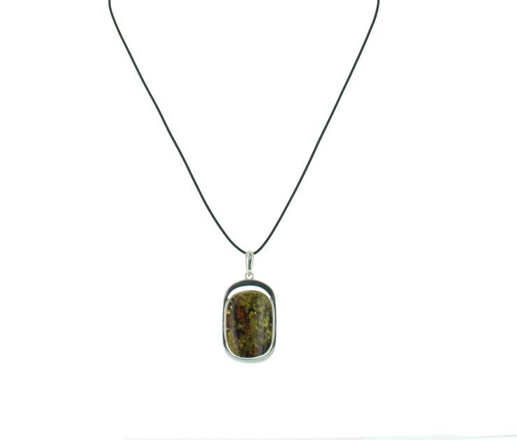 A photo of the 925 Sterling Silver Amber Pendant product