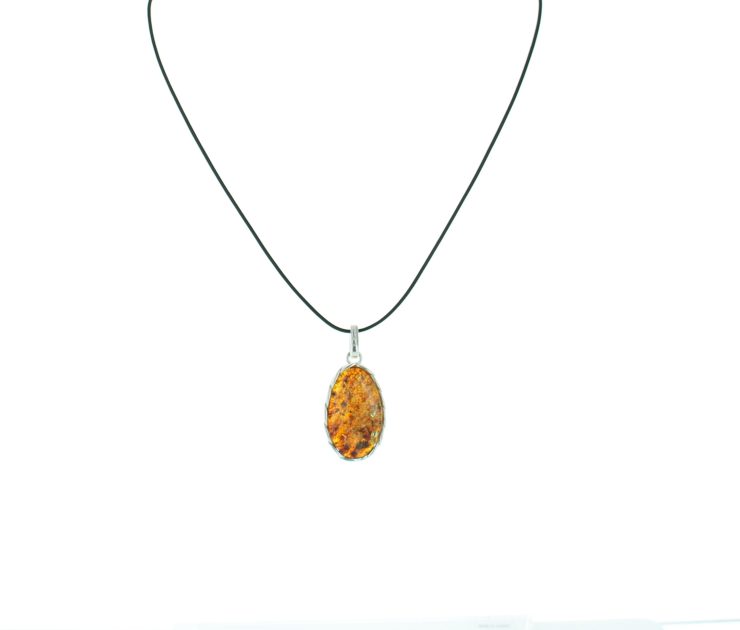 A photo of the 925 Sterling Silver Amber Pendant product