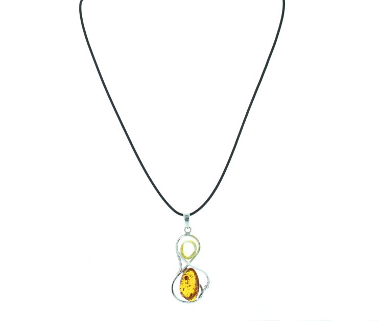 A photo of the 925 Sterling Silver Amber Pendant product