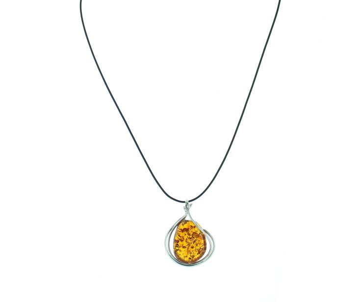 A photo of the 925 Sterling Silver Amber Pendant product