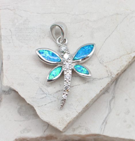 A photo of the The Opal Dragonfly Pendant product