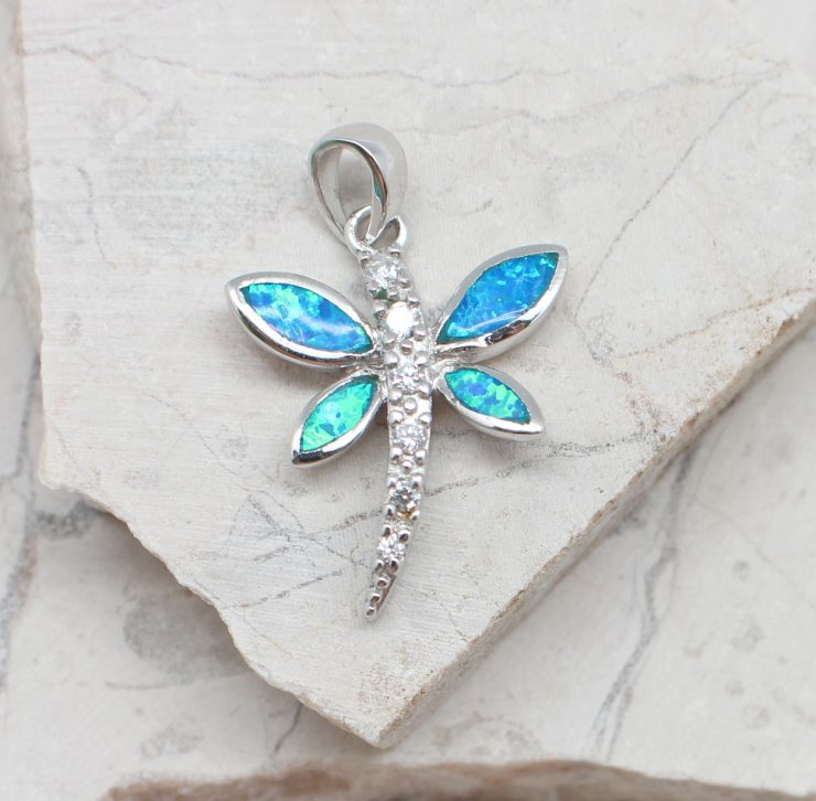 A photo of the The Opal Dragonfly Pendant product
