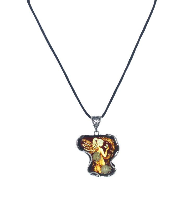 A photo of the Sterling Silver Amber Pendant product