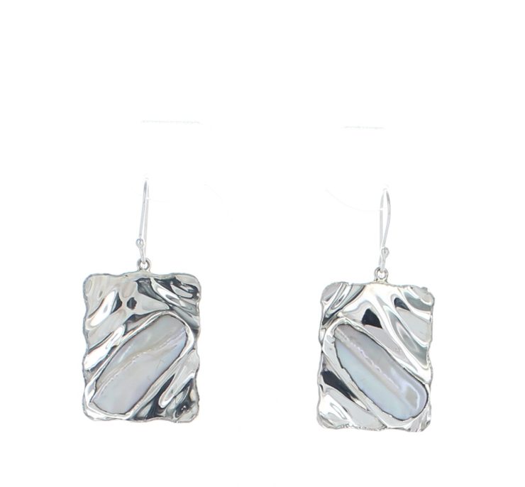 A photo of the Sterling Silver Mother of Pearl Earrings product