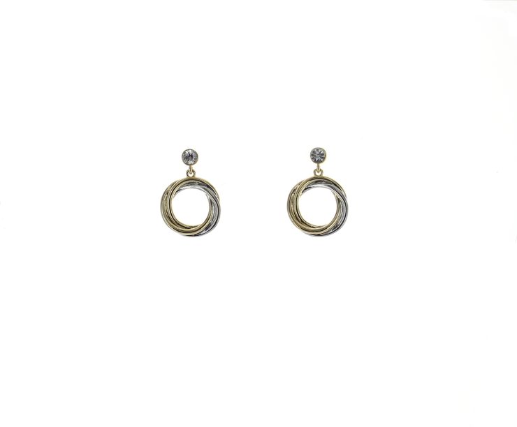 A photo of the Two Tone Loop Post Earrings product