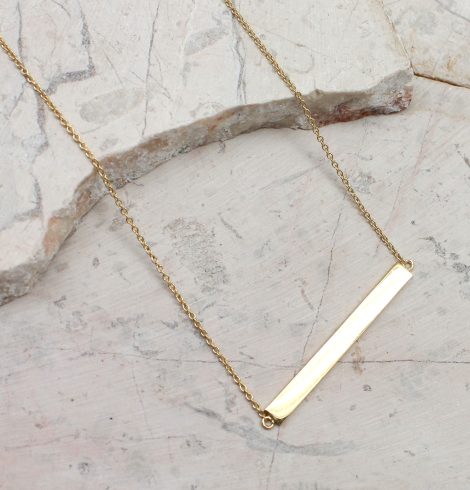 A photo of the Sterling Silver Bar Necklace product