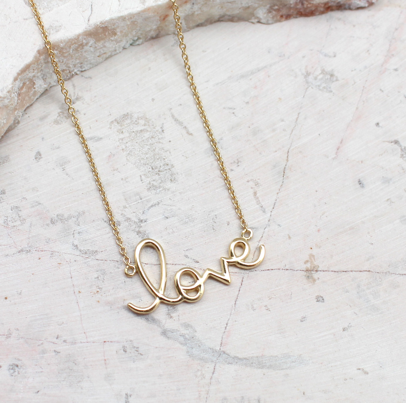 Golden Love Necklace - Best of Everything | Online Shopping