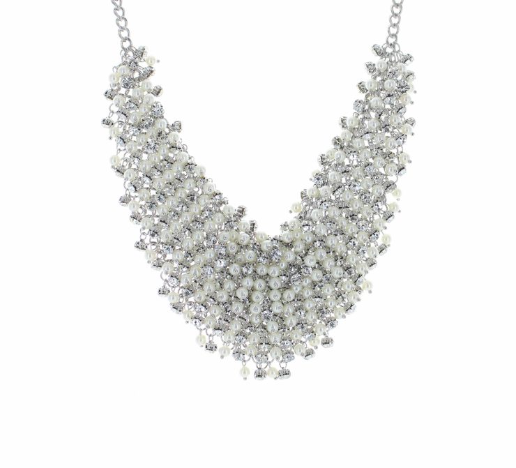 A photo of the Pearl Beaded Statement Necklace product