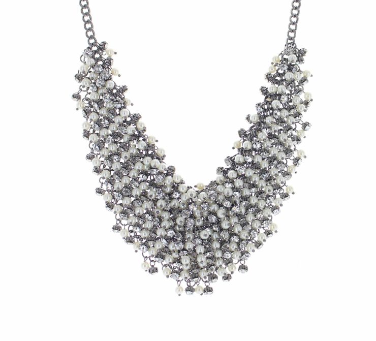 A photo of the Pearl Beaded Statement Necklace product