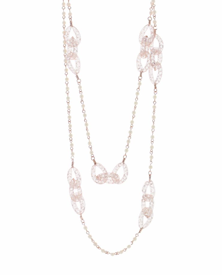 A photo of the Pearl Beaded Statement Necklace product