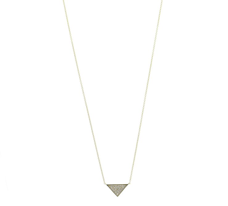 A photo of the Tiny Triangles Necklace product