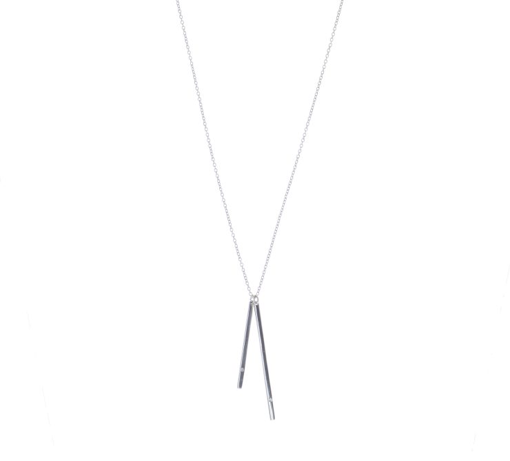 A photo of the Sterling Silver Dangle Bars Necklace product