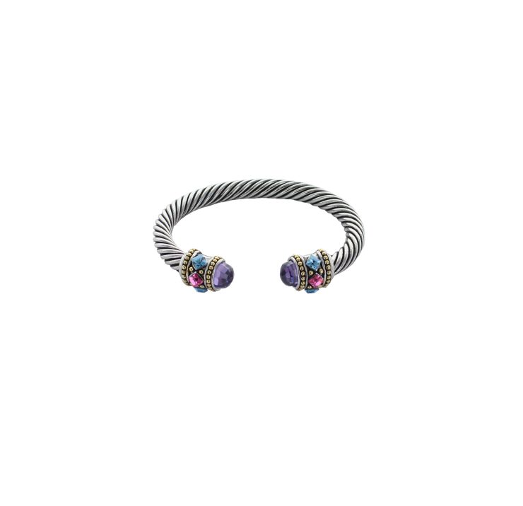 A photo of the Multi Color Stones Cuff Bracelet product
