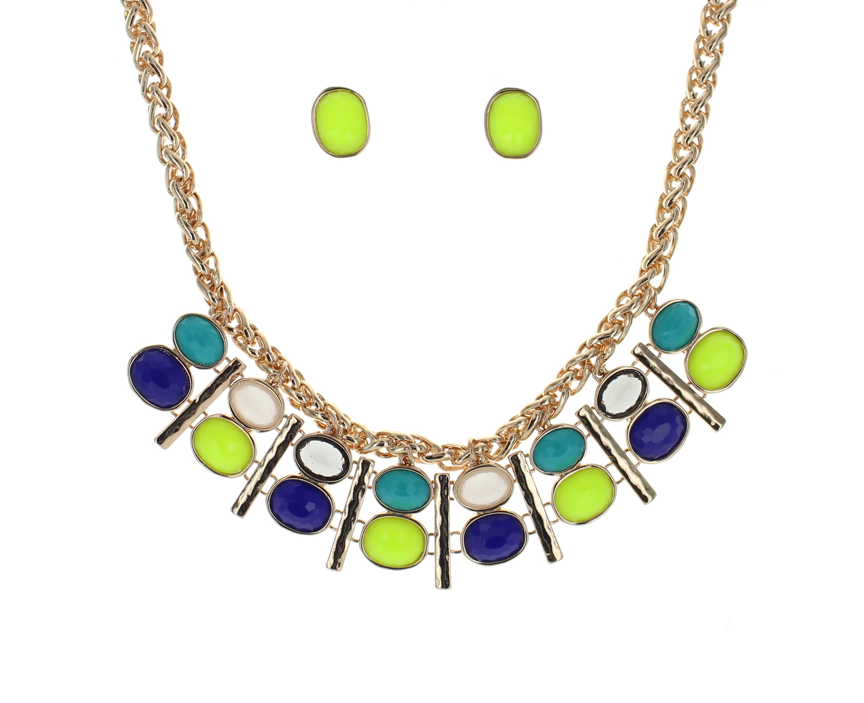 Neon Statement Jewelry Set with Matching Earrings main image 1