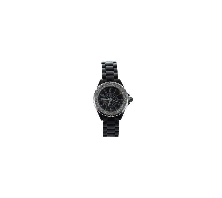 A photo of the Small White Face Black Link Watch product