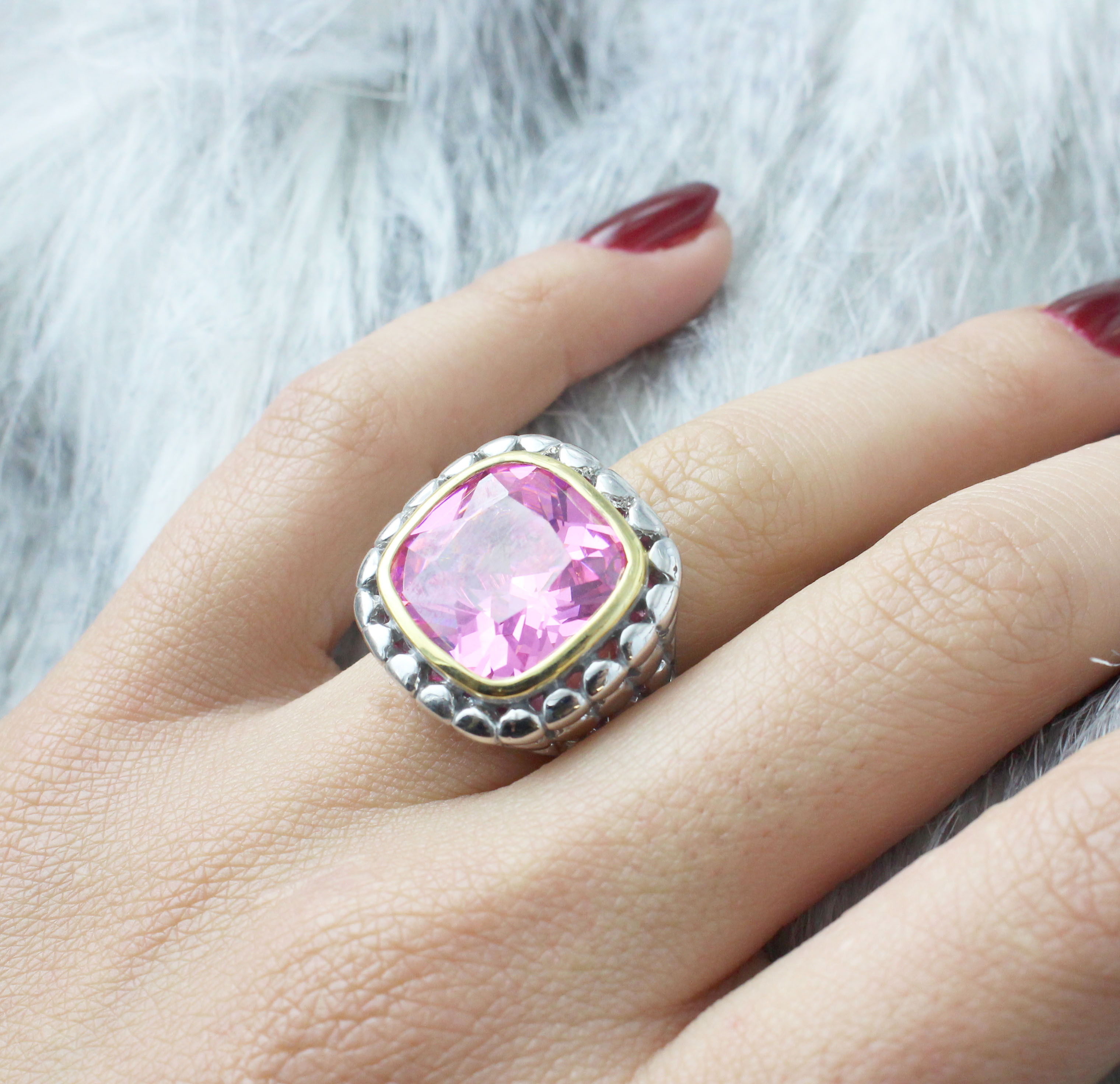 small pink diamond ring