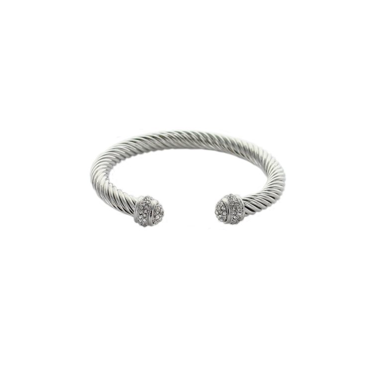 A photo of the Silver Pave Cable Bracelet product