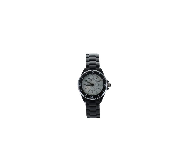 A photo of the Small White Face Black Link Watch product