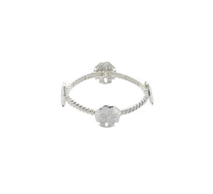 A photo of the Thin Sand Dollar Stretch Bracelet product