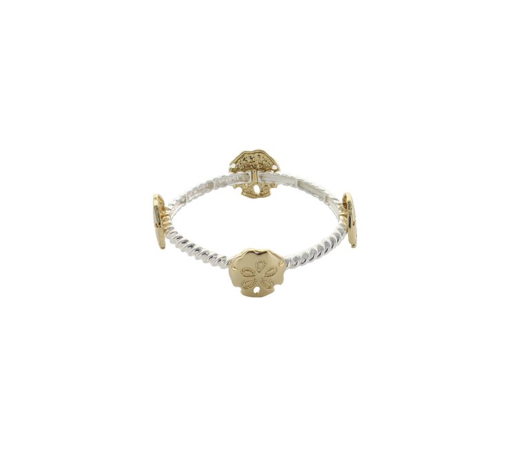 A photo of the Thin Sand Dollar Stretch Bracelet product