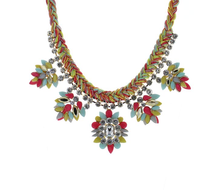 A photo of the Multicolor Thread Statement Necklace product