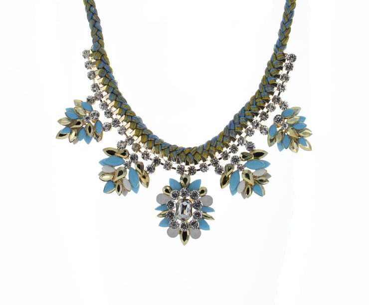 A photo of the Blue Thread Statement Necklace product