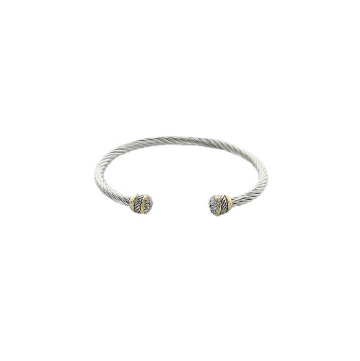 A photo of the Thin Cable Pave Bracelet product