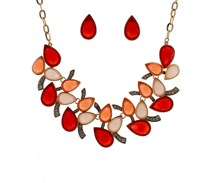 A photo of the Vibrant Sunset Statement Necklace product