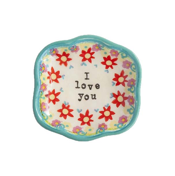 A photo of the "I Love You" Small Artisan Dish product