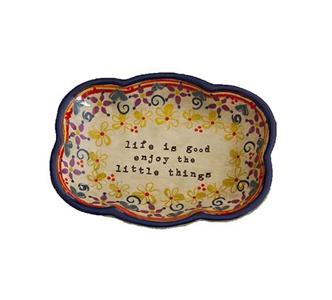 A photo of the "Life is Good" Medium Artisan Trinket Dish product