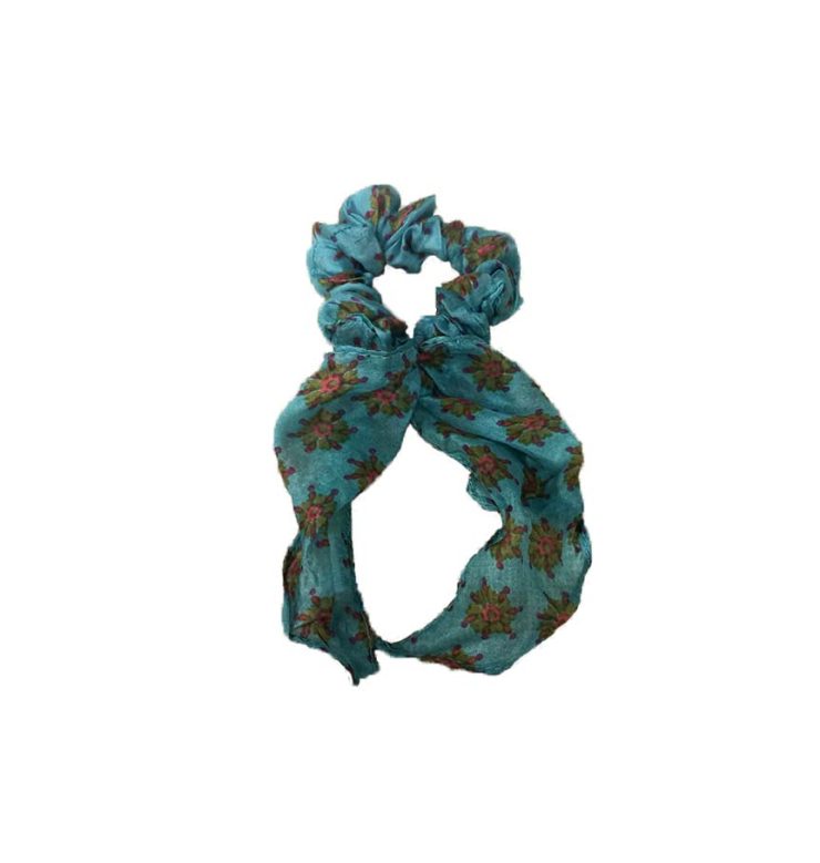 A photo of the Teal Silk Scarf Hairband product