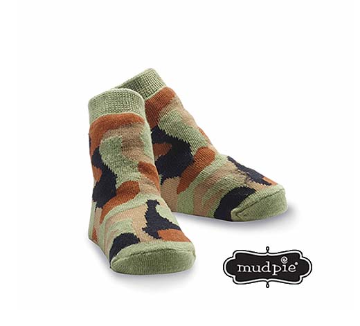 A photo of the Mudpie: Camo Socks product