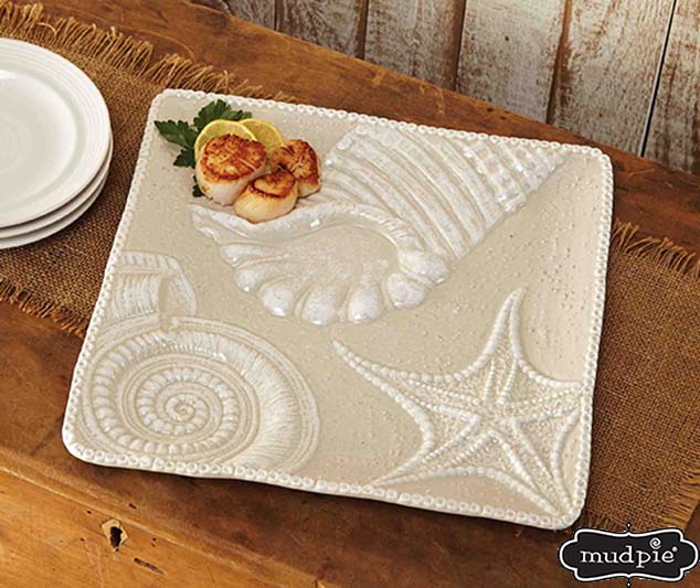 A photo of the Mudpie: Sand Nautilus Shell Platter product
