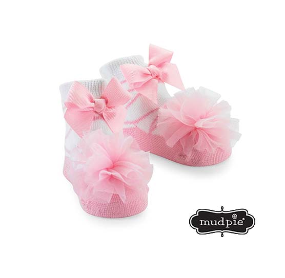 A photo of the Mudpie: Tulle Puff Socks product