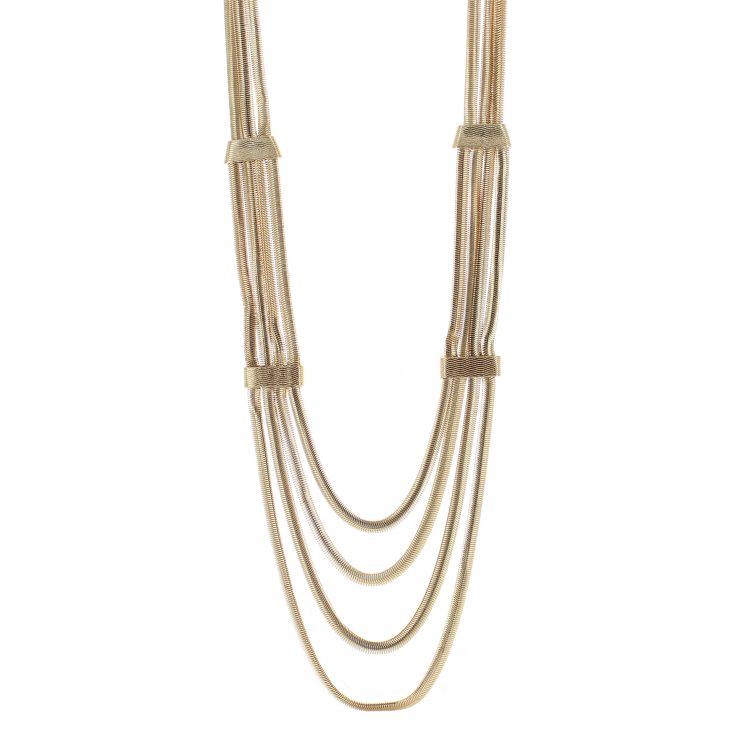 A photo of the Long Multi Strand Mesh Necklace product