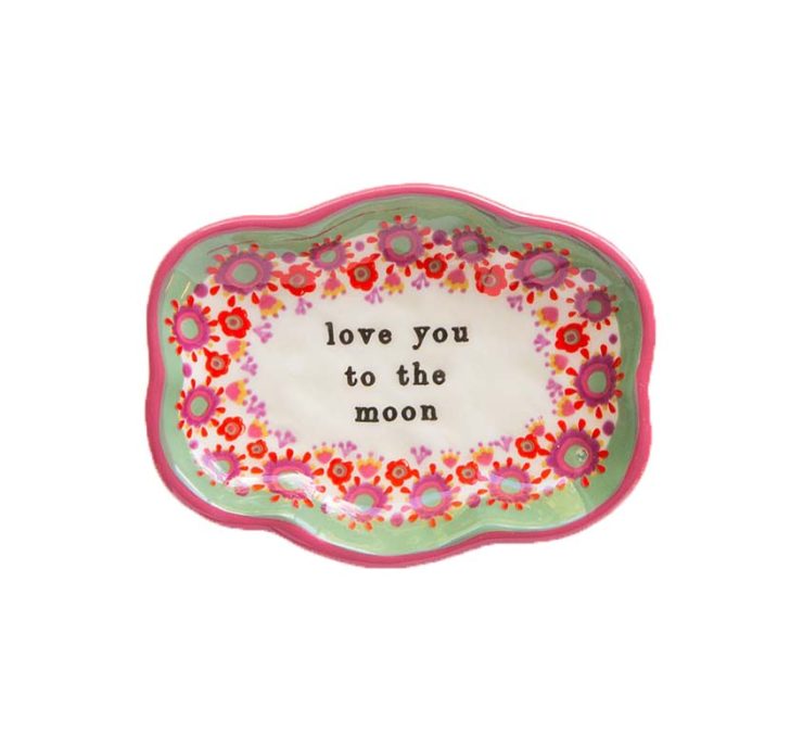 A photo of the "Love you to the moon" Small Artisan Trinket Dish product