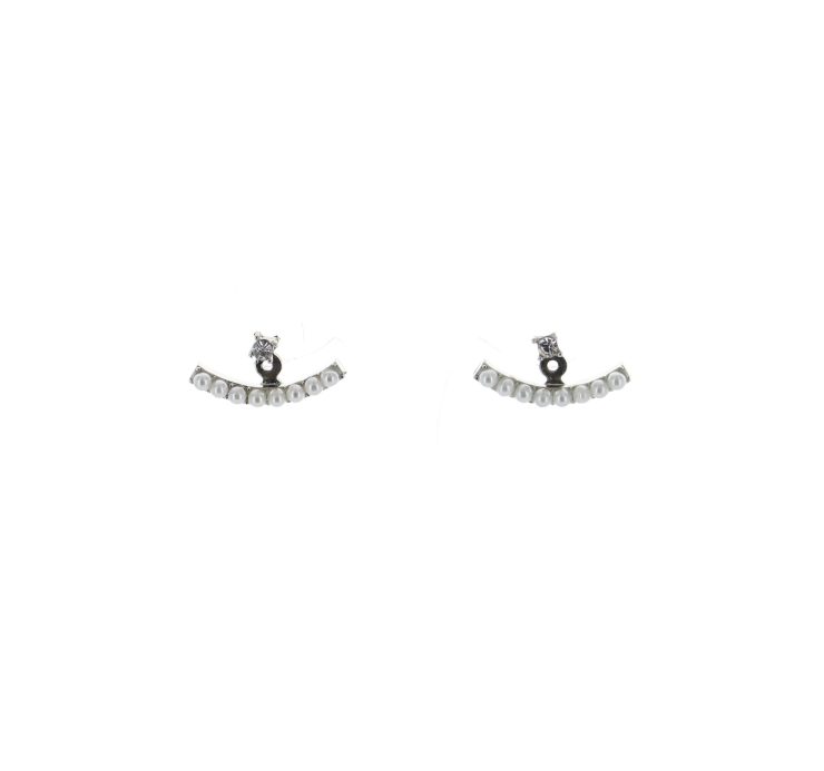 A photo of the Pearl Ear Jacket Peekaboo Earrings product