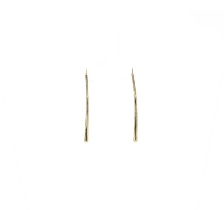 A photo of the Plain Gold Bar Earrings product