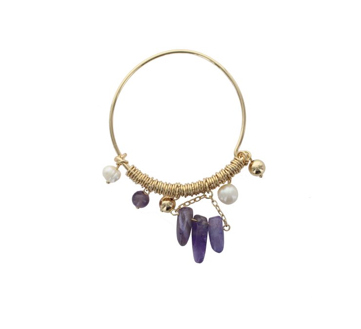 A photo of the Boho Stone Charm Bracelet product