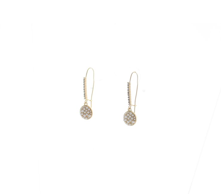 A photo of the Pearl Coin Dangle Earrings product