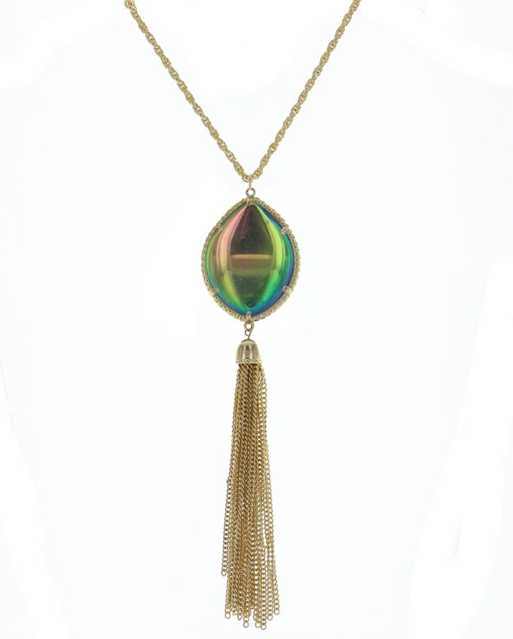 A photo of the Translucent  Tassel Necklace product