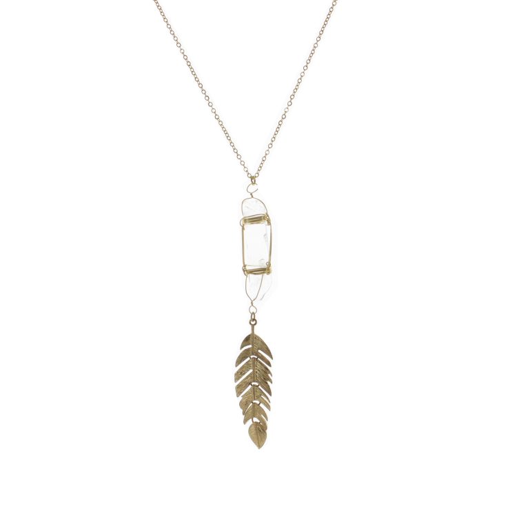 A photo of the Feather & Stones Necklace product