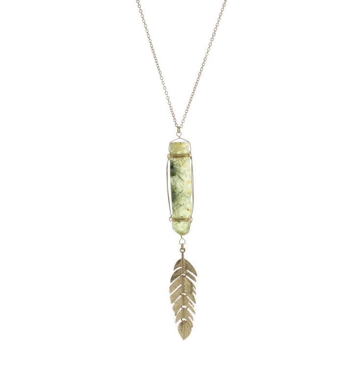 A photo of the Feather & Stones Necklace product